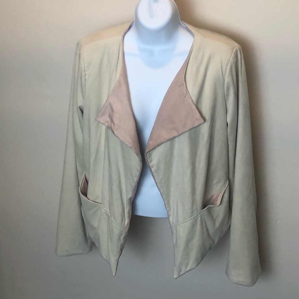 The Limited Faux Suede Open Front Jacket